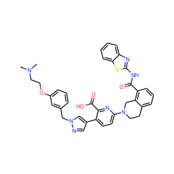 CN(C)CCOc1cccc(Cn2cc(-c3ccc(N4CCc5cccc(C(=O)Nc6nc7ccccc7s6)c5C4)nc3C(=O)O)cn2)c1 ZINC000205406431