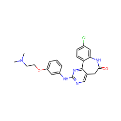 CN(C)CCOc1cccc(Nc2ncc3c(n2)-c2ccc(Cl)cc2NC(=O)C3)c1 ZINC000082156911