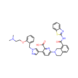 CN(C)CCOc1ccccc1Cn1cc(-c2ccc(N3CCc4cccc(C(=O)Nc5nc6ccccc6s5)c4C3)nc2C(=O)O)cn1 ZINC000205413559