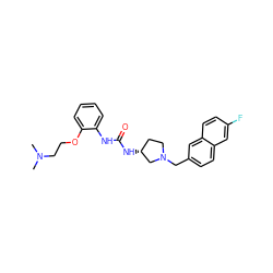 CN(C)CCOc1ccccc1NC(=O)N[C@@H]1CCN(Cc2ccc3cc(F)ccc3c2)C1 ZINC000095577306