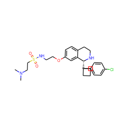 CN(C)CCS(=O)(=O)NCCOc1ccc2c(c1)[C@@H](C1(c3ccc(Cl)cc3)CCC1)NCC2 ZINC000117349059