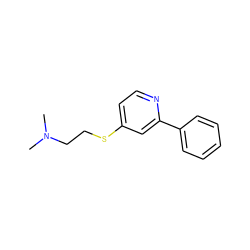 CN(C)CCSc1ccnc(-c2ccccc2)c1 ZINC000013589370