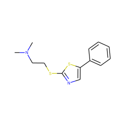 CN(C)CCSc1ncc(-c2ccccc2)s1 ZINC000013589366