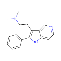 CN(C)CCc1c(-c2ccccc2)[nH]c2ccncc12 ZINC000096142570