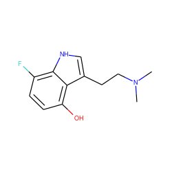 CN(C)CCc1c[nH]c2c(F)ccc(O)c12 ZINC000013835551