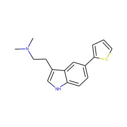 CN(C)CCc1c[nH]c2ccc(-c3cccs3)cc12 ZINC000000022989