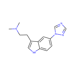 CN(C)CCc1c[nH]c2ccc(-n3cncn3)cc12 ZINC000013741364