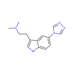 CN(C)CCc1c[nH]c2ccc(-n3cnnc3)cc12 ZINC000000005933