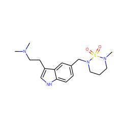 CN(C)CCc1c[nH]c2ccc(CN3CCCN(C)S3(=O)=O)cc12 ZINC000013738514