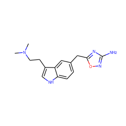 CN(C)CCc1c[nH]c2ccc(Cc3nc(N)no3)cc12 ZINC000000014701