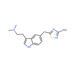 CN(C)CCc1c[nH]c2ccc(Cc3nc(N)ns3)cc12 ZINC000013827497