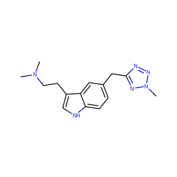 CN(C)CCc1c[nH]c2ccc(Cc3nnn(C)n3)cc12 ZINC000013741372