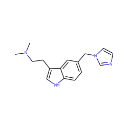 CN(C)CCc1c[nH]c2ccc(Cn3ccnc3)cc12 ZINC000013741358