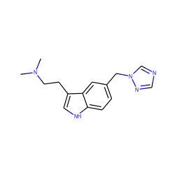 CN(C)CCc1c[nH]c2ccc(Cn3cncn3)cc12 ZINC000000005895