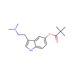 CN(C)CCc1c[nH]c2ccc(OC(=O)C(C)(C)C)cc12 ZINC000013745609