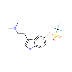 CN(C)CCc1c[nH]c2ccc(OS(=O)(=O)C(F)(F)F)cc12 ZINC000014299870