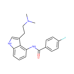 CN(C)CCc1c[nH]c2cccc(NC(=O)c3ccc(F)cc3)c12 ZINC000027312395