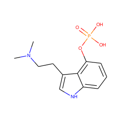 CN(C)CCc1c[nH]c2cccc(OP(=O)(O)O)c12 ZINC000001530830