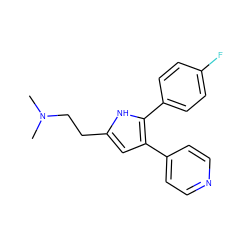 CN(C)CCc1cc(-c2ccncc2)c(-c2ccc(F)cc2)[nH]1 ZINC000036160940