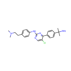 CN(C)CCc1ccc(Nc2ncc(Cl)c(-c3ccc(C(C)(C)N)cc3)n2)cc1 ZINC000028821330