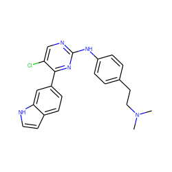 CN(C)CCc1ccc(Nc2ncc(Cl)c(-c3ccc4cc[nH]c4c3)n2)cc1 ZINC000028821336