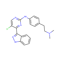 CN(C)CCc1ccc(Nc2ncc(Cl)c(-c3n[nH]c4ccccc34)n2)cc1 ZINC000028821338