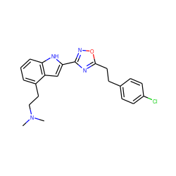 CN(C)CCc1cccc2[nH]c(-c3noc(CCc4ccc(Cl)cc4)n3)cc12 ZINC000036311414