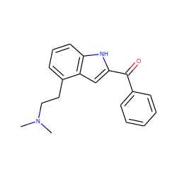 CN(C)CCc1cccc2[nH]c(C(=O)c3ccccc3)cc12 ZINC000013864769