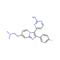 CN(C)CCc1ccn2c(-c3ccnc(N)n3)c(-c3ccc(F)cc3)nc2c1 ZINC000038544696