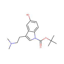 CN(C)CCc1cn(C(=O)OC(C)(C)C)c2ccc(O)cc12 ZINC000013864762