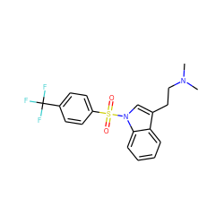 CN(C)CCc1cn(S(=O)(=O)c2ccc(C(F)(F)F)cc2)c2ccccc12 ZINC000028883980