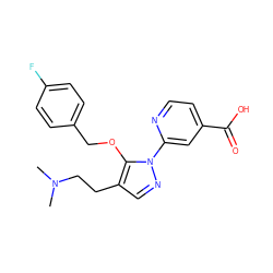 CN(C)CCc1cnn(-c2cc(C(=O)O)ccn2)c1OCc1ccc(F)cc1 ZINC000146787900