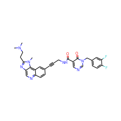 CN(C)CCc1nc2cnc3ccc(C#CCNC(=O)c4cncn(Cc5ccc(F)c(F)c5)c4=O)cc3c2n1C ZINC000169710295