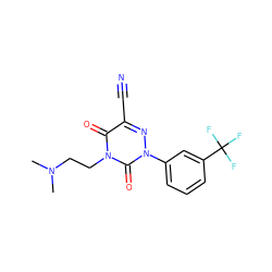 CN(C)CCn1c(=O)c(C#N)nn(-c2cccc(C(F)(F)F)c2)c1=O ZINC000049785953