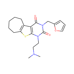 CN(C)CCn1c(=O)n(Cc2ccco2)c(=O)c2c3c(sc21)CCCCC3 ZINC000002354000