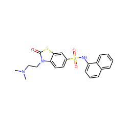 CN(C)CCn1c(=O)sc2cc(S(=O)(=O)Nc3cccc4ccccc34)ccc21 ZINC000299857375