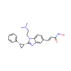 CN(C)CCn1c([C@@H]2C[C@@H]2c2ccccc2)nc2cc(/C=C/C(=O)NO)ccc21 ZINC000072120424