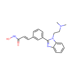 CN(C)CCn1c(-c2cccc(/C=C/C(=O)NO)c2)nc2ccccc21 ZINC000049112503