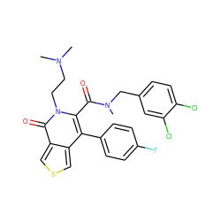 CN(C)CCn1c(C(=O)N(C)Cc2ccc(Cl)c(Cl)c2)c(-c2ccc(F)cc2)c2cscc2c1=O ZINC000096282450