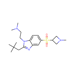 CN(C)CCn1c(CC(C)(C)C)nc2cc(S(=O)(=O)C3CN(C)C3)ccc21 ZINC000299832654