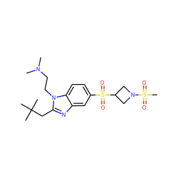 CN(C)CCn1c(CC(C)(C)C)nc2cc(S(=O)(=O)C3CN(S(C)(=O)=O)C3)ccc21 ZINC000115891838