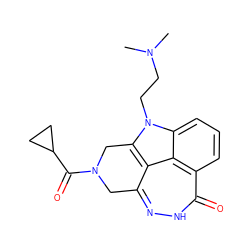 CN(C)CCn1c2c3c(n[nH]c(=O)c4cccc1c34)CN(C(=O)C1CC1)C2 ZINC000150212340