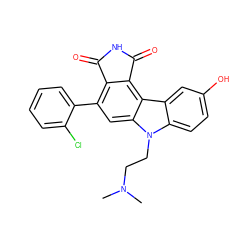 CN(C)CCn1c2ccc(O)cc2c2c3c(c(-c4ccccc4Cl)cc21)C(=O)NC3=O ZINC000040421749