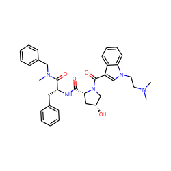 CN(C)CCn1cc(C(=O)N2C[C@H](O)C[C@@H]2C(=O)N[C@H](Cc2ccccc2)C(=O)N(C)Cc2ccccc2)c2ccccc21 ZINC000026182202