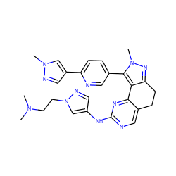 CN(C)CCn1cc(Nc2ncc3c(n2)-c2c(nn(C)c2-c2ccc(-c4cnn(C)c4)nc2)CC3)cn1 ZINC000224951403