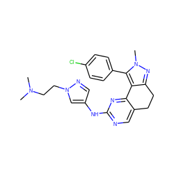 CN(C)CCn1cc(Nc2ncc3c(n2)-c2c(nn(C)c2-c2ccc(Cl)cc2)CC3)cn1 ZINC000141184027