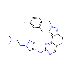 CN(C)CCn1cc(Nc2ncc3c(n2)-c2c(nn(C)c2Cc2cccc(F)c2)CC3)cn1 ZINC000143071925