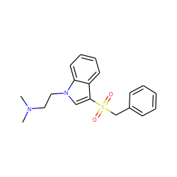 CN(C)CCn1cc(S(=O)(=O)Cc2ccccc2)c2ccccc21 ZINC000028455588