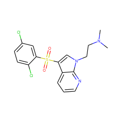 CN(C)CCn1cc(S(=O)(=O)c2cc(Cl)ccc2Cl)c2cccnc21 ZINC000045258566