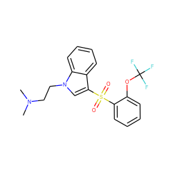 CN(C)CCn1cc(S(=O)(=O)c2ccccc2OC(F)(F)F)c2ccccc21 ZINC000003927137